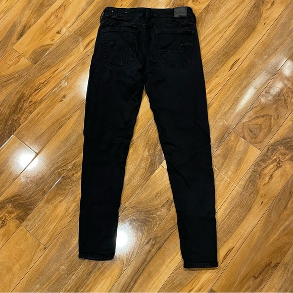 American eagle next level stretch black jeans, size 6 long - Picture 3 of 14